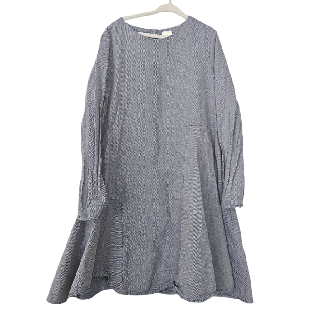 COS Girls Chambray Cotton Dress Lagenlook Size 8-10Y